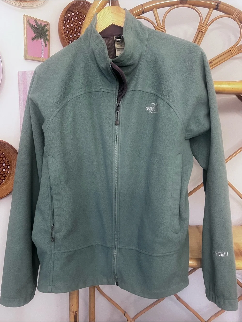 The North Face Men's Sage Green Lightweight Full-Zip Fleece Jacket